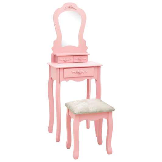Toaletní Stolek Se Stoličkou Růžový 50 X 59 X 136 Cm Pavlovnia