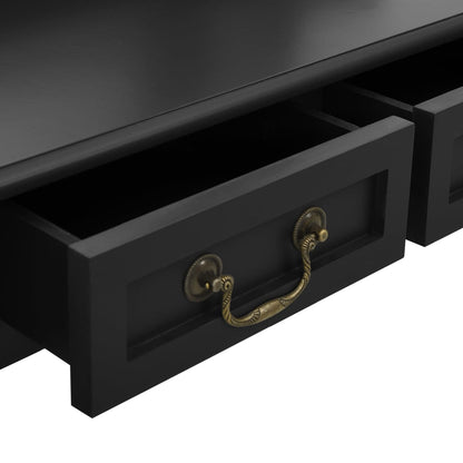 Toaletní Stolek Se Stoličkou Černý 80 X 69 X 141 Cm Pavlovnia