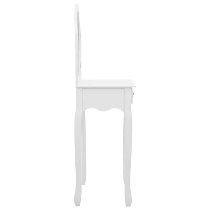 Toaletní Stolek Se Stoličkou Bílý 65X36X128 Cm Pavlovnia Mdf