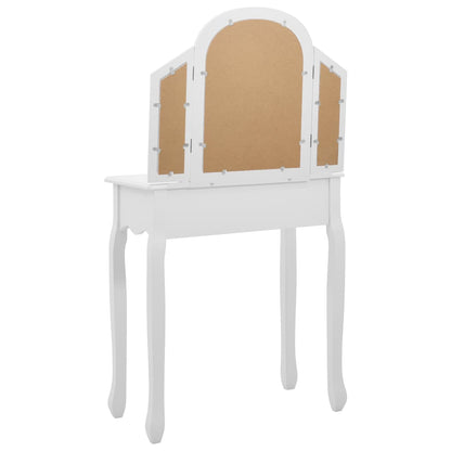 Toaletní Stolek Se Stoličkou Bílý 65X36X128 Cm Pavlovnia Mdf