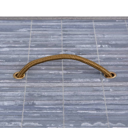 Bambusový Koš Na Prádlo Se 2 Přihrádkami Šedý 100 L