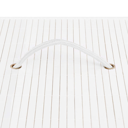 Bambusový Koš Na Prádlo Se 2 Přihrádkami Bílý 72 L