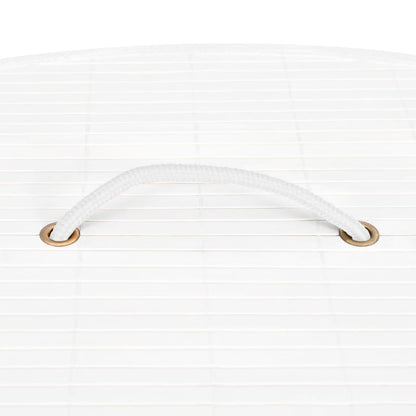 Rohový Bambusový Koš Na Prádlo Bílý 60 L