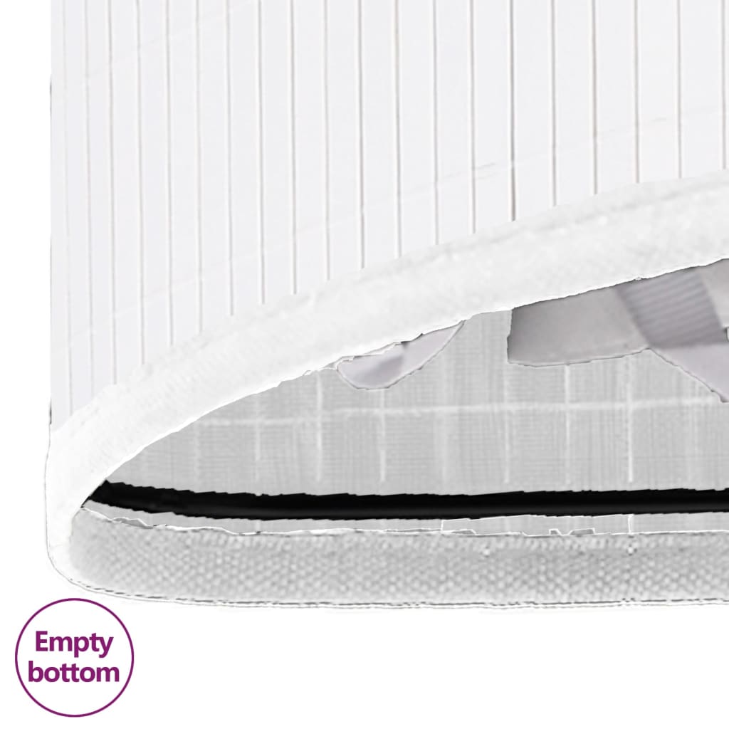 Rohový Bambusový Koš Na Prádlo Bílý 60 L