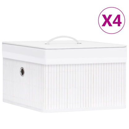 Bambusové Úložné Boxy 4 Ks Černé