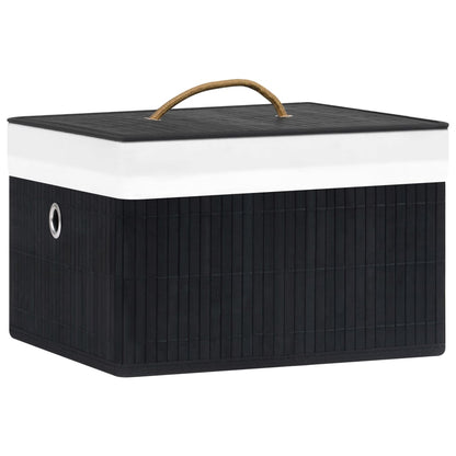 Bambusové Úložné Boxy 4 Ks Černé