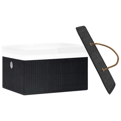 Bambusové Úložné Boxy 4 Ks Černé