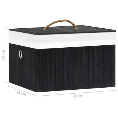 Bambusové Úložné Boxy 4 Ks Černé