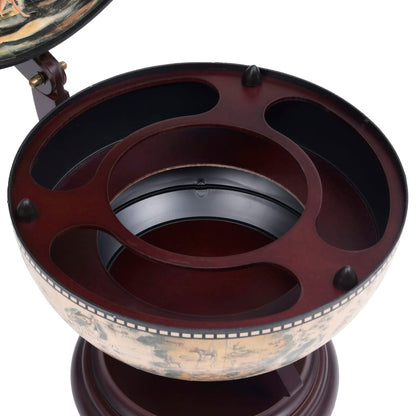 Stolní Globus Bar Stojan Na Víno Eukalyptové Dřevo Bílý