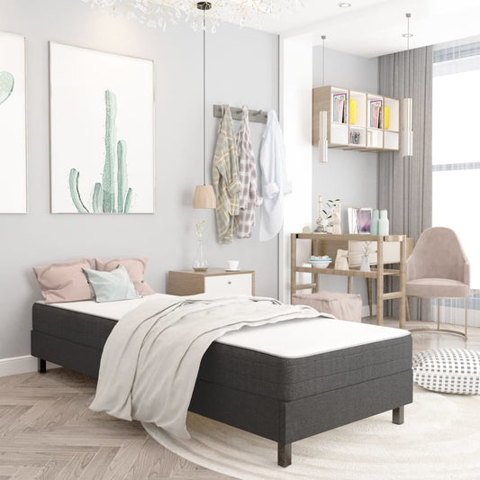 Postel Boxspring Tmavě Šedá Textil