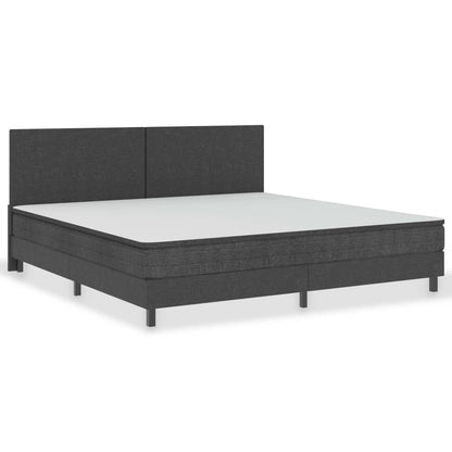 Postel Boxspring Tmavě Šedá Textil 200 X 200 Cm