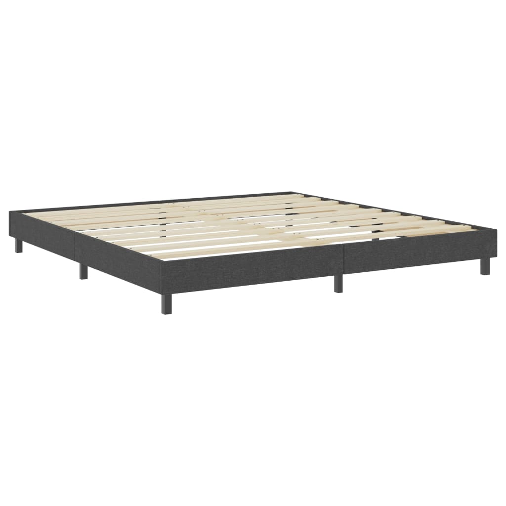 Postel Boxspring Tmavě Šedá Textil 200 X 200 Cm