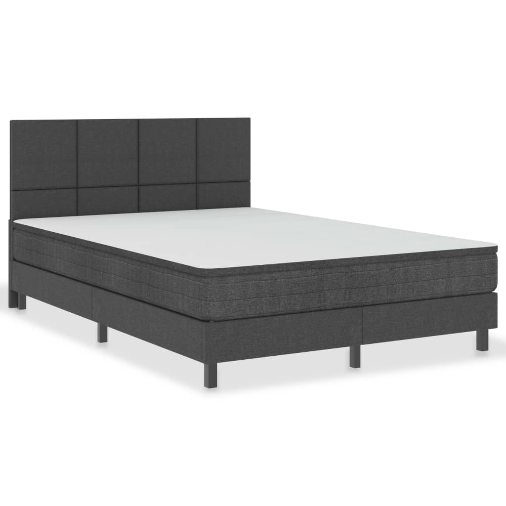 Postel Boxspring Tmavě Šedá Textil 180 X 200 Cm
