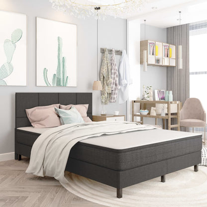 Postel Boxspring Tmavě Šedá Textil 180 X 200 Cm