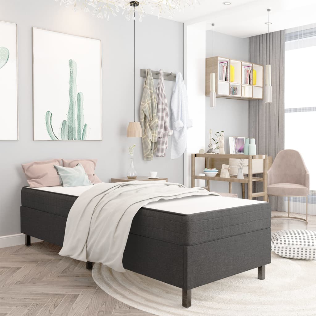 Postel Boxspring Tmavě Šedá Textil