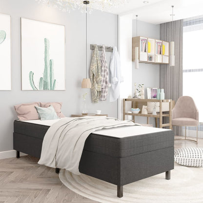 Postel Boxspring Tmavě Šedá Textil