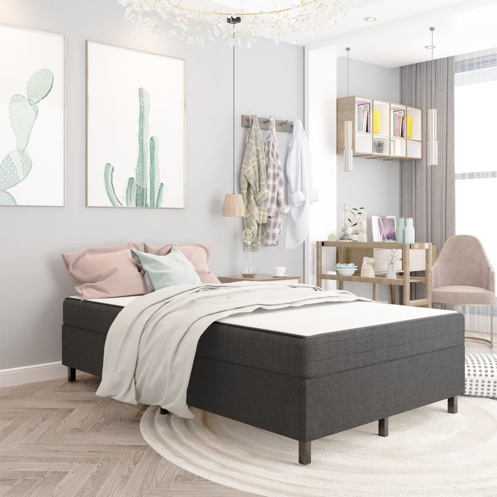 Postel Boxspring Tmavě Šedá Textil