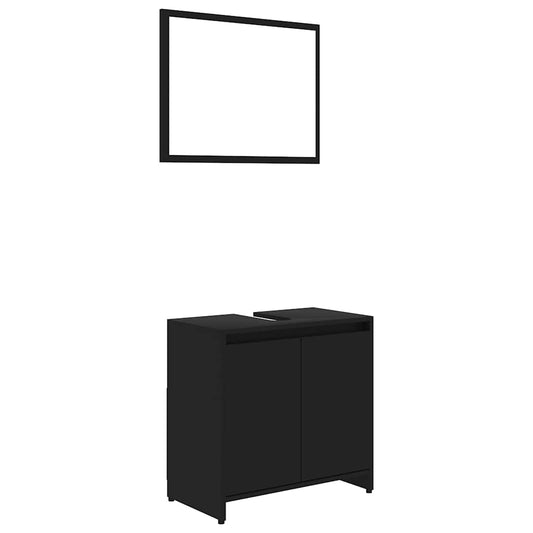 Set Koupelnového Nábytku Černý Dřevotříska