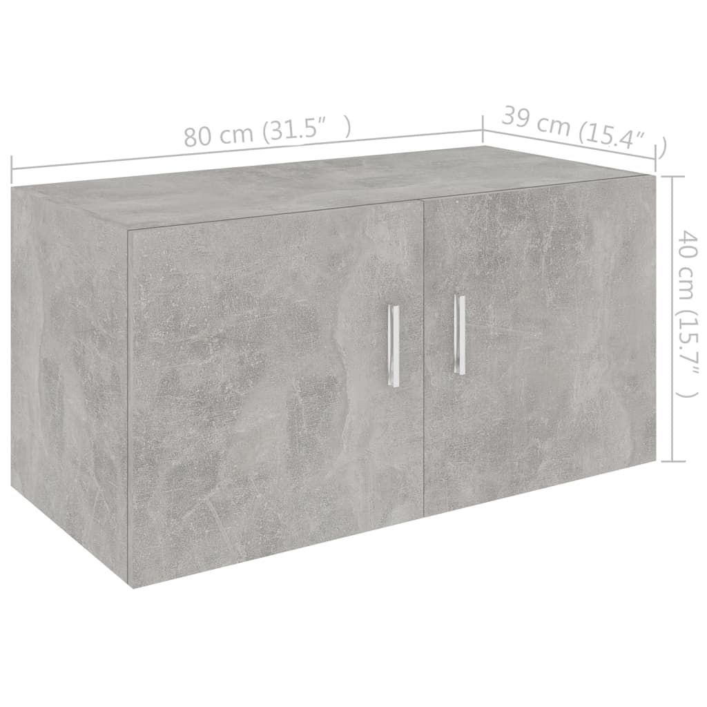 Nástěnná Skříňka Betonově Šedá 80X39X40 Cm Kompozitní Dřevo