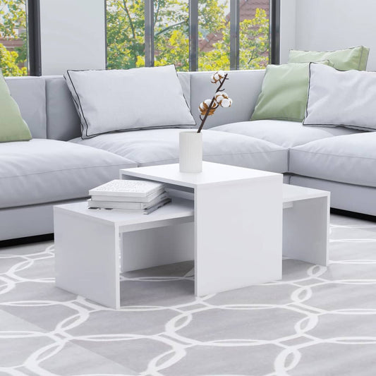 Set Konferenčních Stolků Bílý 100 X 48 X 40 Cm Kompozitní Dřevo