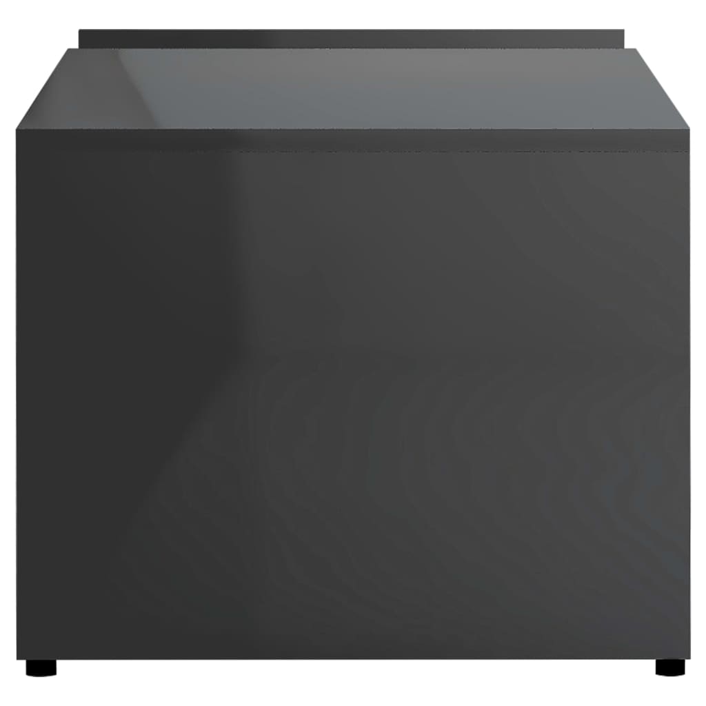 Konferenční Stolek Šedý S Vysokým Leskem 90X45X35 Cm Kompozit