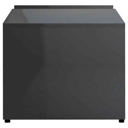 Konferenční Stolek Šedý S Vysokým Leskem 90X45X35 Cm Kompozit