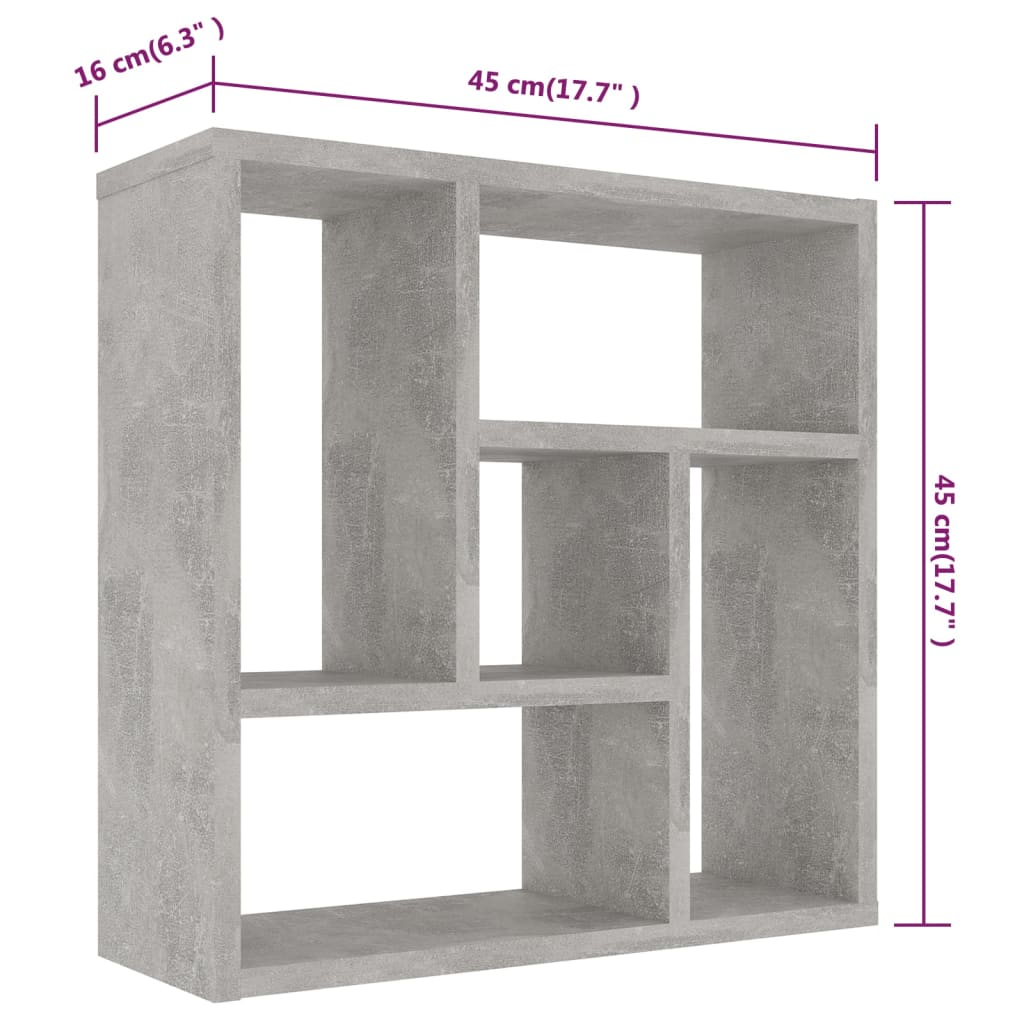 Nástěnná Police Betonově Šedá 45,1X16X45,1 Cm Kompozitní Dřevo