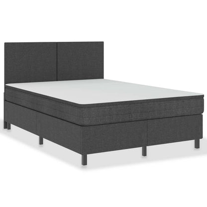 Postel Boxspring Tmavě Šedá Textil 180 X 200 Cm