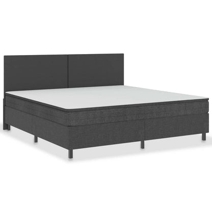 Postel Boxspring Tmavě Šedá Textil 200 X 200 Cm