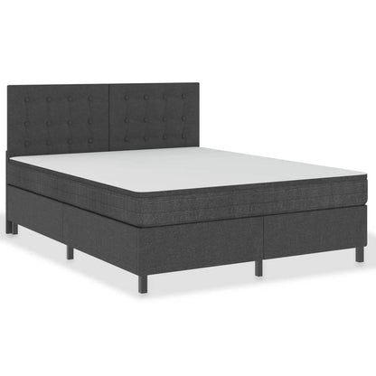Postel Boxspring Tmavě Šedá Textil 160 X 200 Cm