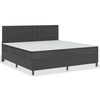 Postel Boxspring Tmavě Šedá Textil 200 X 200 Cm