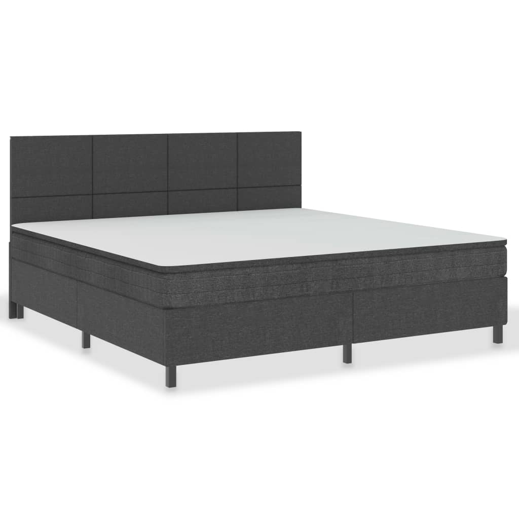 Postel Boxspring Tmavě Šedá Textil 200 X 200 Cm