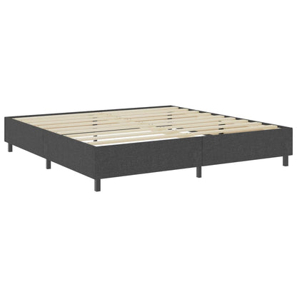 Postel Boxspring Tmavě Šedá Textil 200 X 200 Cm