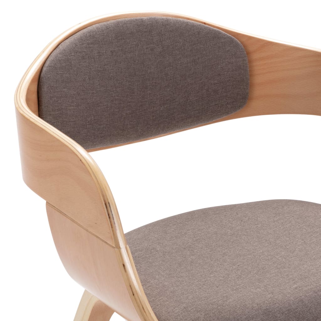 Jídelní Židle 4 Ks Ohýbané Dřevo A Taupe Textil