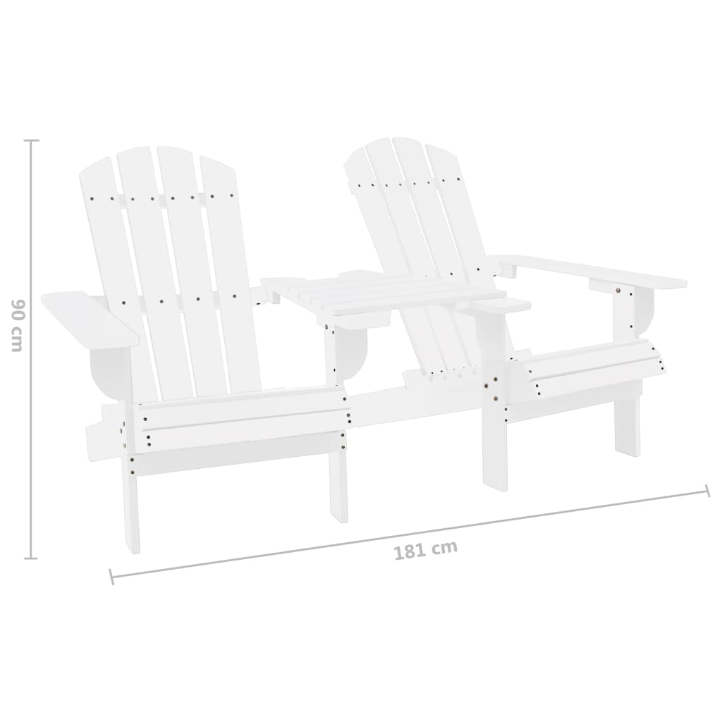 Zahradní Židle Adirondack S Čajovým Stolkem Masivní Jedle Bílé