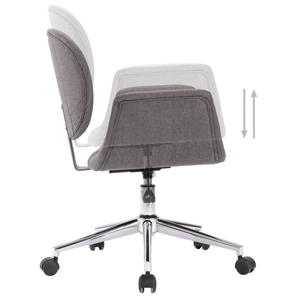 Otočná Kancelářská Židle Šedá Textil