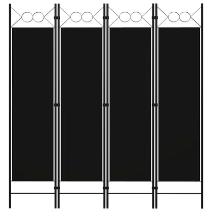6Dílný Paraván Černý 240 X 180 Cm
