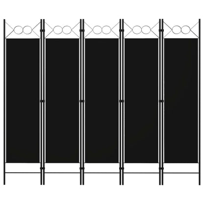 6Dílný Paraván Černý 240 X 180 Cm