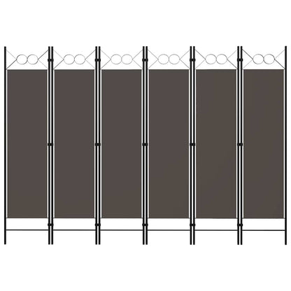 6Dílný Paraván Černý 240 X 180 Cm