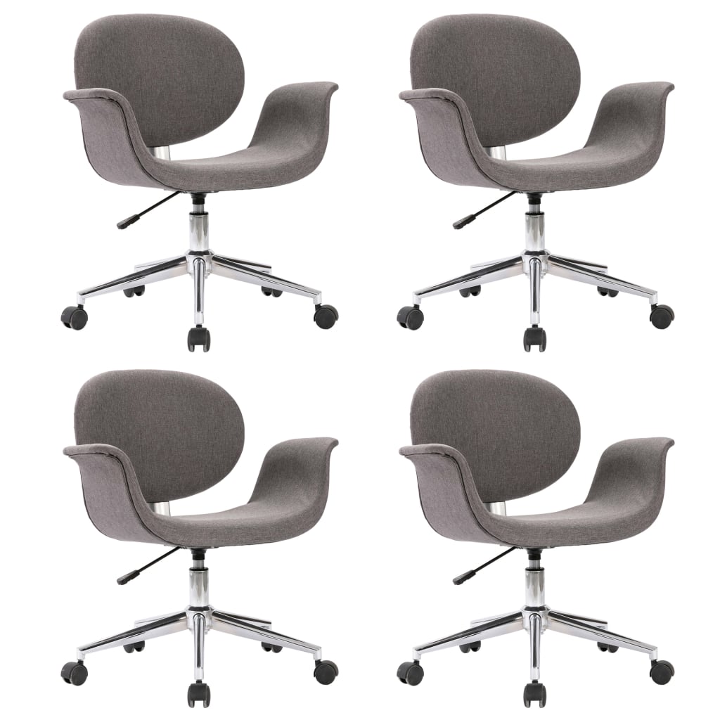 Otočné Jídelní Židle 4 Ks Šedé Textil
