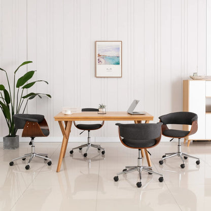 Otočná Jídelní Židle Černá Ohýbané Dřevo A Umělá Kůže