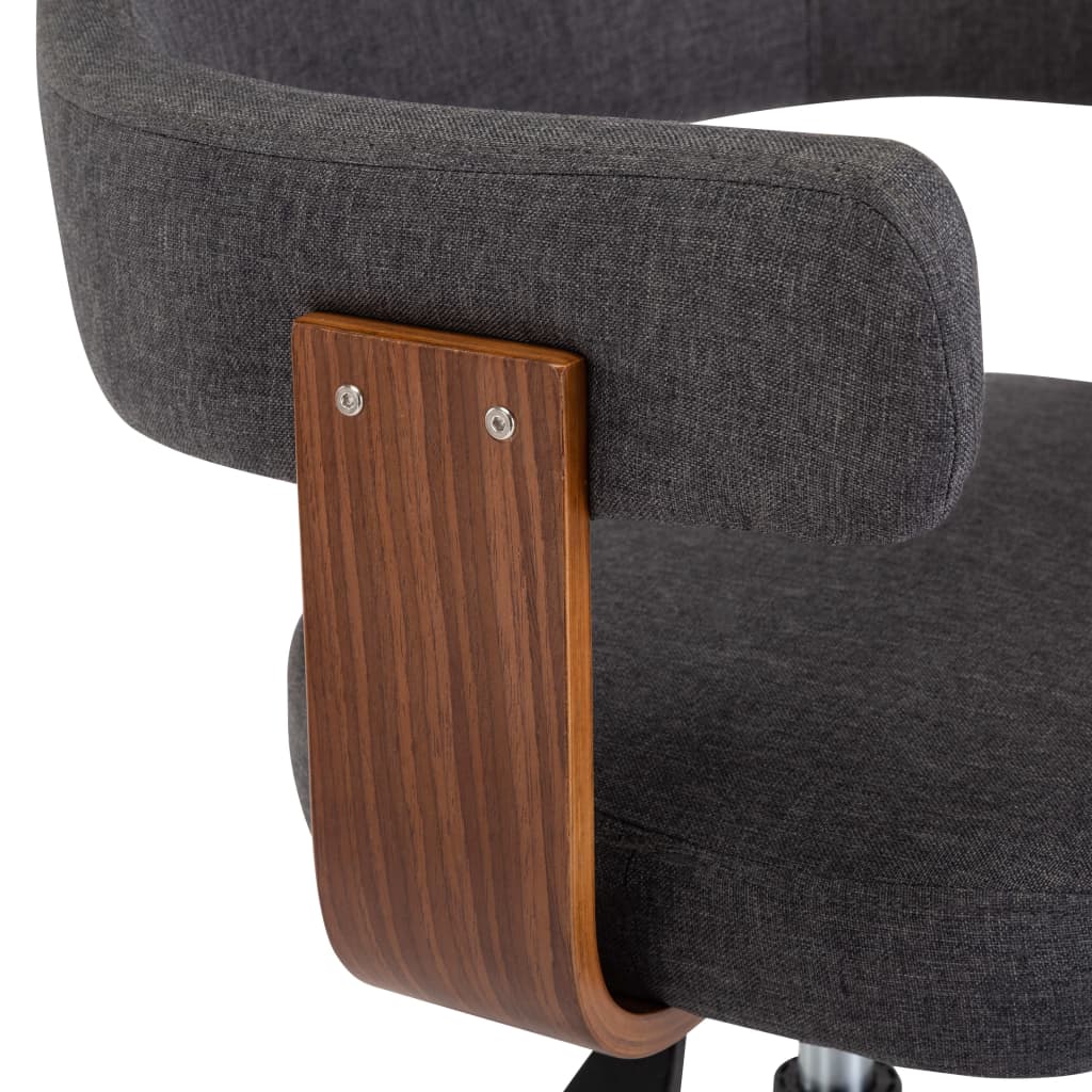 Otočné Jídelní Židle 4 Ks Šedé Ohýbané Dřevo A Textil