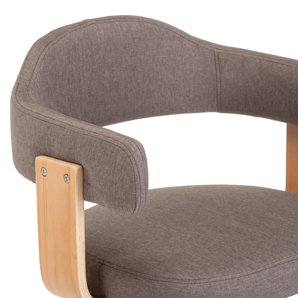 Otočné Jídelní Židle 2 Ks Taupe Ohýbané Dřevo A Textil