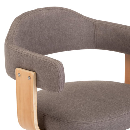 Otočné Jídelní Židle 2 Ks Taupe Ohýbané Dřevo A Textil