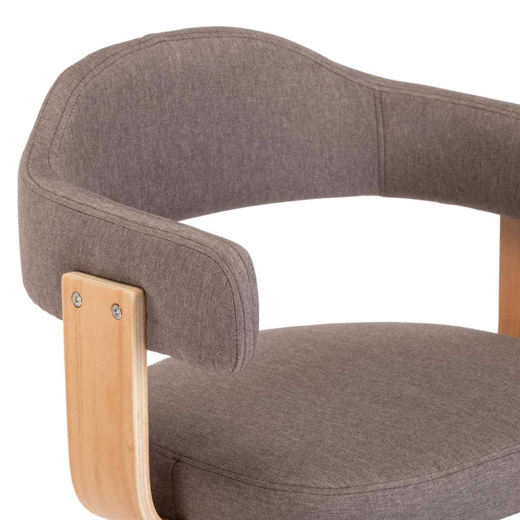 Otočné Jídelní Židle 6 Ks Taupe Ohýbané Dřevo A Textil
