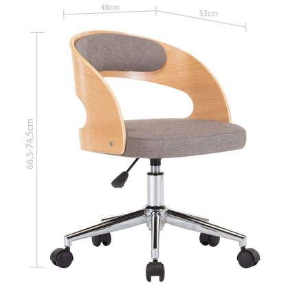 Otočné Jídelní Židle 2 Ks Taupe Ohýbané Dřevo A Textil