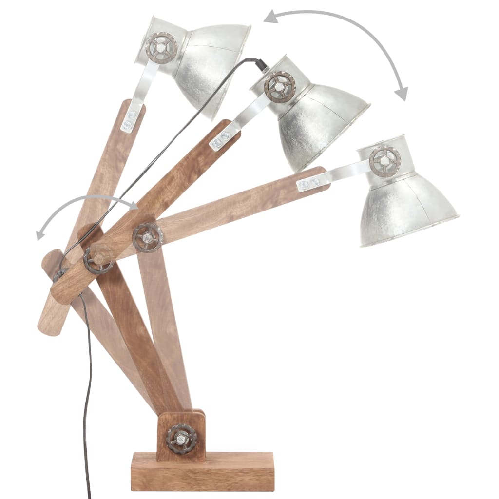 Industriální Stolní Lampa Stříbrná Kulatá 58 X 18 X 90 Cm E27
