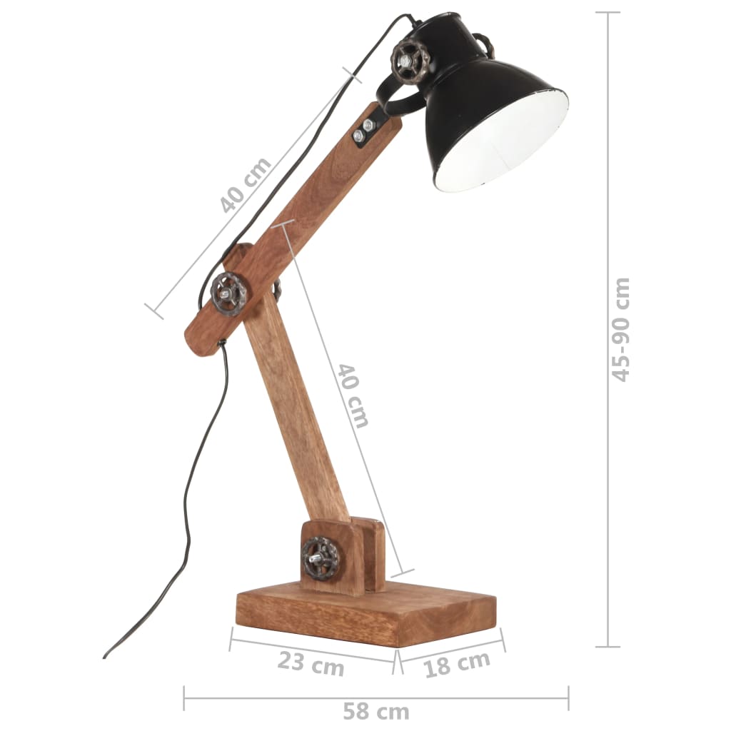 Industriální Stolní Lampa Černá Kulatá 58 X 18 X 90 Cm E27