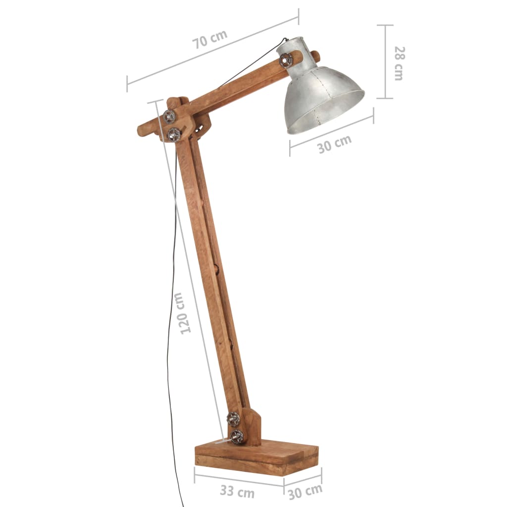 Stojací Lampa Masivní Mangovníkové Dřevo E27