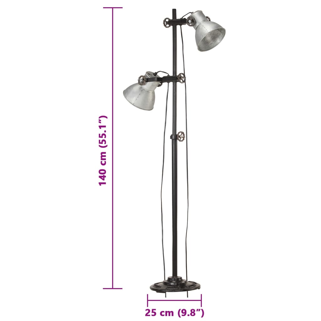 Podlahová Lampa Se 2 Svítidly E27 Litina